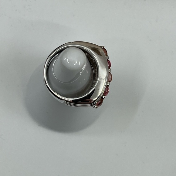 Vintage Sterling Silver Ring with Pink Gemstones - Size 5.75, 9.2g - Picture 13 of 16